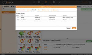 Abiquo 3.0 firewall screen