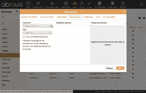 Reserving servers for a tenant